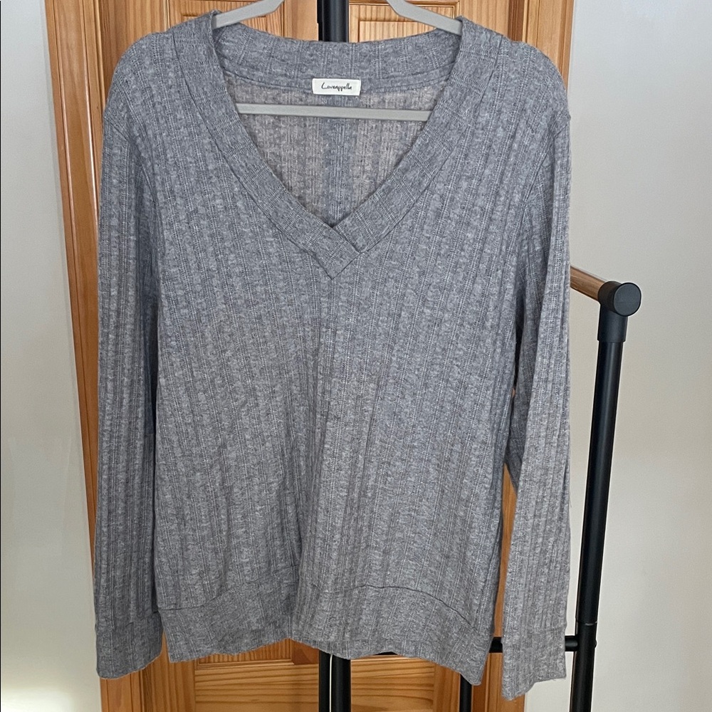 Cozy Gray V-Neck Sweater